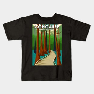 Congaree National Park Vintage Minimal Travel Poster Kids T-Shirt